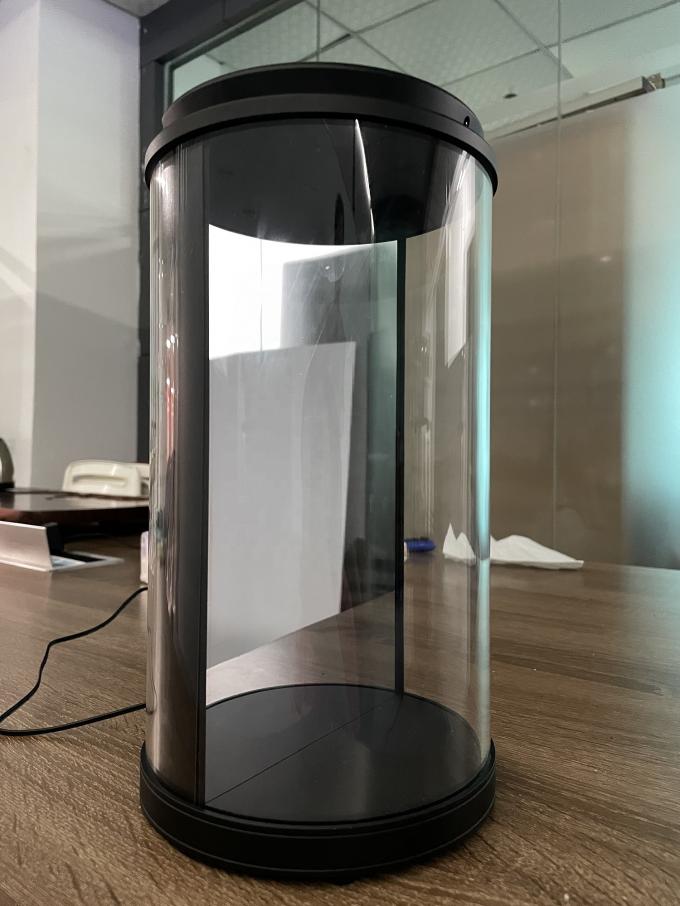 AI-gebaseerde interactieve 3D-hologrambox, 75 inch digitale menselijke ronde tentoonstellingsstand Holotube holografische displaybox 2