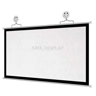 Kwaliteit Eenvoudig hangend HD Home Warp Knitting Projection Screen 16:9 100" inch Fabriek