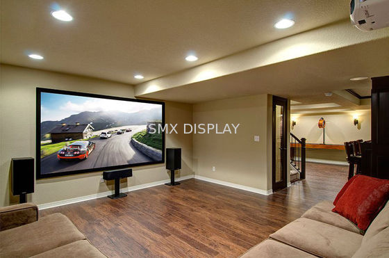 Kwaliteit 150 inch fluwelen bedekte vaste frame 4K akoestisch projector scherm voor thuis theater Fabriek