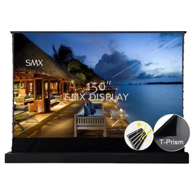 kwaliteit 16:9 150 inch 4K HD Motorized ALR Floor Rising Projector Screen voor Long Throw Projector Home Theater Fabriek