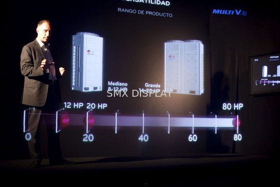 Interactieve 5x30m 95um 3D Holografische Vertoning 160°