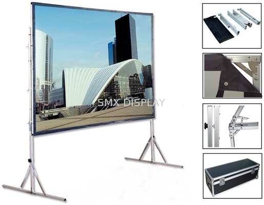 120 inch voor-achterprojectie snelle vouw draagbare projector projectie scherm met stand metaal 3D pvc stof